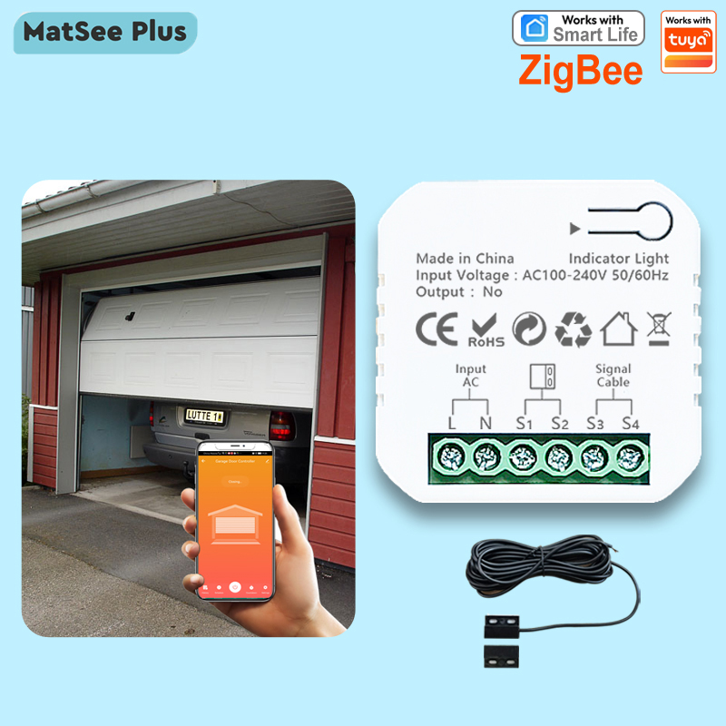 Smart Home Plus - Controlador de Puerta de Garaje ZigBee