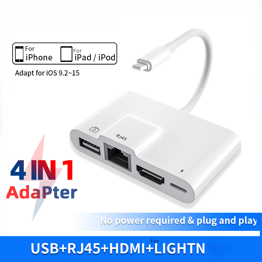 Smart Home Hub 2 - Adaptador AV Digital Lightning a RJ45